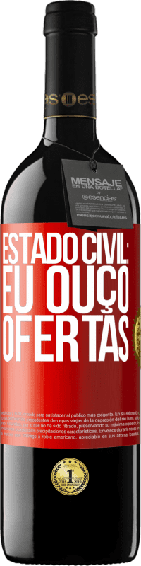 39,95 € Envio grátis | Vinho tinto Edição RED MBE Reserva Estado civil: eu ouço ofertas Etiqueta Vermelha. Etiqueta personalizável Reserva 12 Meses Colheita 2014 Tempranillo