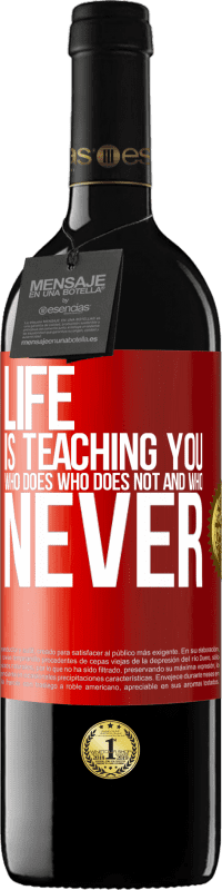 39,95 € Free Shipping | Red Wine RED Edition MBE Reserve Life is teaching you who does, who does not and who never Red Label. Customizable label Reserve 12 Months Harvest 2014 Tempranillo