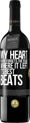 39,95 € Free Shipping | Red Wine RED Edition MBE Reserve My heart never forgets the place where it left its best beats Black Label. Customizable label Reserve 12 Months Harvest 2016 Tempranillo
