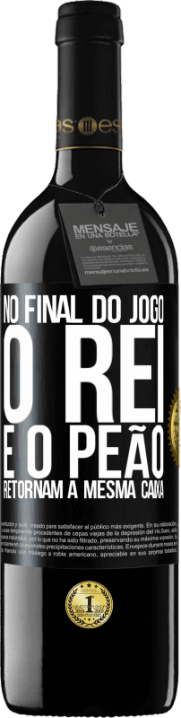 39,95 € Envio grátis | Vinho tinto Edição RED MBE Reserva No final do jogo, o rei e o peão retornam à mesma caixa Etiqueta Preta. Etiqueta personalizável Reserva 12 Meses Colheita 2015 Tempranillo