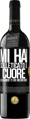 39,95 € Spedizione Gratuita | Vino rosso Edizione RED MBE Riserva Mi hai solleticato il cuore da quando ti ho incontrato Etichetta Nera. Etichetta personalizzabile Riserva 12 Mesi Raccogliere 2014 Tempranillo