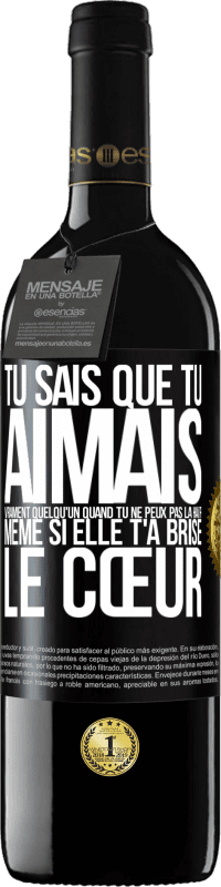 39,95 € Envoi gratuit | Vin rouge Édition RED MBE Réserve Tu sais que tu aimais vraiment quelqu'un quand tu ne peux pas la haïr même si elle t'a brisé le cœur Étiquette Noire. Étiquette personnalisable Réserve 12 Mois Récolte 2016 Tempranillo