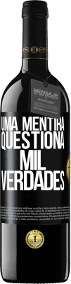 39,95 € Envio grátis | Vinho tinto Edição RED MBE Reserva Uma mentira questiona mil verdades Etiqueta Preta. Etiqueta personalizável Reserva 12 Meses Colheita 2014 Tempranillo