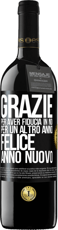 39,95 € Spedizione Gratuita | Vino rosso Edizione RED MBE Riserva Grazie per aver fiducia in noi per un altro anno. Felice anno nuovo Etichetta Nera. Etichetta personalizzabile Riserva 12 Mesi Raccogliere 2015 Tempranillo