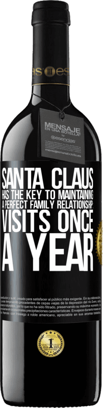 39,95 € 送料無料 | 赤ワイン REDエディション MBE 予約する サンタクロースは完璧な家族関係を維持する鍵を握っています。年に一度の訪問 ブラックラベル. カスタマイズ可能なラベル 予約する 12 月 収穫 2014 Tempranillo