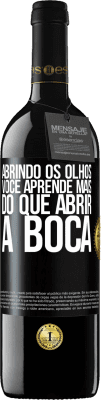 39,95 € Envio grátis | Vinho tinto Edição RED MBE Reserva Abrindo os olhos, você aprende mais do que abrir a boca Etiqueta Preta. Etiqueta personalizável Reserva 12 Meses Colheita 2015 Tempranillo