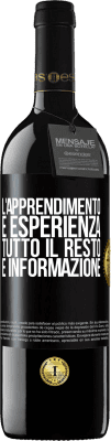 39,95 € Spedizione Gratuita | Vino rosso Edizione RED MBE Riserva L'apprendimento è esperienza. Tutto il resto è informazione Etichetta Nera. Etichetta personalizzabile Riserva 12 Mesi Raccogliere 2016 Tempranillo