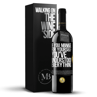 «If you manage for yourself, you've understood everything» RED Edition MBE Reserve