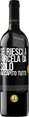 39,95 € Spedizione Gratuita | Vino rosso Edizione RED MBE Riserva Se riesci a farcela da solo, hai capito tutto Etichetta Nera. Etichetta personalizzabile Riserva 12 Mesi Raccogliere 2014 Tempranillo