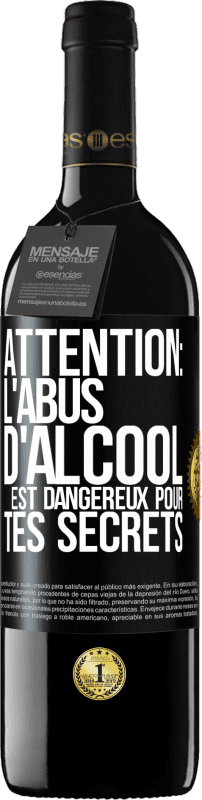 39,95 € Envoi gratuit | Vin rouge Édition RED MBE Réserve Attention: L'abus d'alcool est dangereux pour tes secrets Étiquette Noire. Étiquette personnalisable Réserve 12 Mois Récolte 2015 Tempranillo