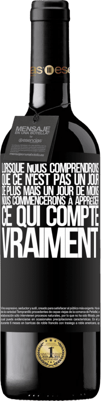 39,95 € Envoi gratuit | Vin rouge Édition RED MBE Réserve Lorsque nous comprendrons que ce n'est pas un jour de plus mais un jour de moins, nous commencerons à apprécier ce qui Étiquette Noire. Étiquette personnalisable Réserve 12 Mois Récolte 2015 Tempranillo