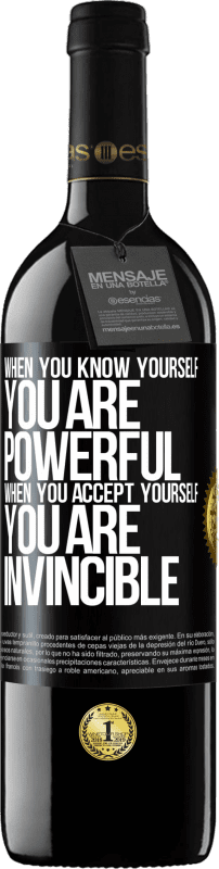39,95 € 免费送货 | 红酒 RED版 MBE 预订 当您了解自己时，您就很强大。当您接受自己时，您将立于不败之地 黑标. 可自定义的标签 预订 12 个月 收成 2016 Tempranillo