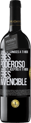 39,95 € Envío gratis | Vino Tinto Edición RED MBE Reserva Cuando te conoces a ti mismo, eres poderoso. Cuando te aceptas a ti mismo, eres invencible Etiqueta Negra. Etiqueta personalizable Reserva 12 Meses Cosecha 2014 Tempranillo