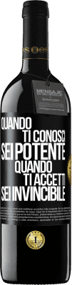 39,95 € Spedizione Gratuita | Vino rosso Edizione RED MBE Riserva Quando ti conosci, sei potente. Quando ti accetti, sei invincibile Etichetta Nera. Etichetta personalizzabile Riserva 12 Mesi Raccogliere 2015 Tempranillo