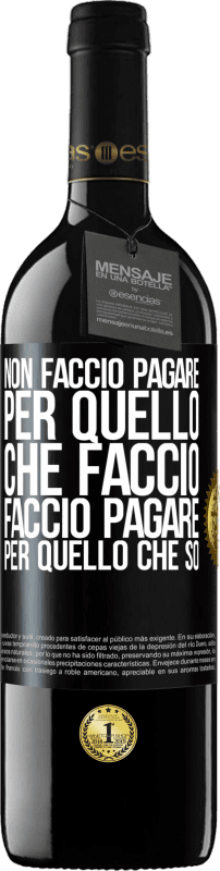 39,95 € Spedizione Gratuita | Vino rosso Edizione RED MBE Riserva Non faccio pagare per quello che faccio, faccio pagare per quello che so Etichetta Nera. Etichetta personalizzabile Riserva 12 Mesi Raccogliere 2015 Tempranillo