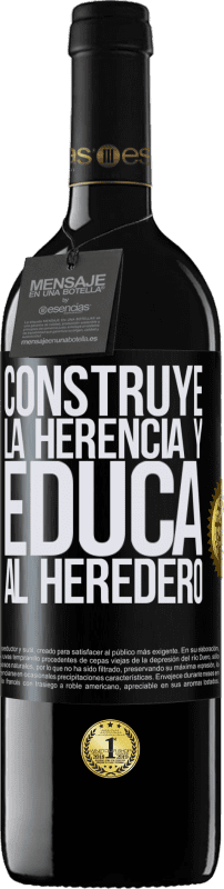 39,95 € Envío gratis | Vino Tinto Edición RED MBE Reserva Construye la herencia y educa al heredero Etiqueta Negra. Etiqueta personalizable Reserva 12 Meses Cosecha 2015 Tempranillo