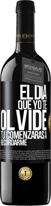 39,95 € Envío gratis | Vino Tinto Edición RED MBE Reserva El día que yo te olvide, tú comenzarás a recordarme Etiqueta Negra. Etiqueta personalizable Reserva 12 Meses Cosecha 2015 Tempranillo