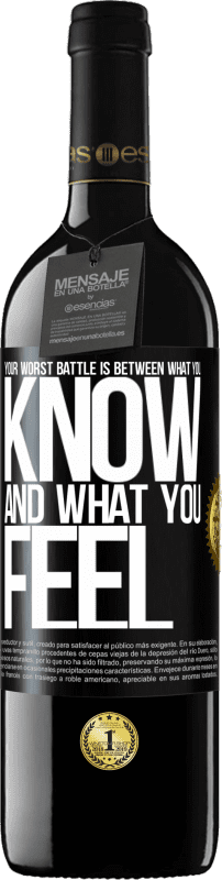 39,95 € 免费送货 | 红酒 RED版 MBE 预订 您最艰难的战斗是在所知与所感之间 黑标. 可自定义的标签 预订 12 个月 收成 2016 Tempranillo