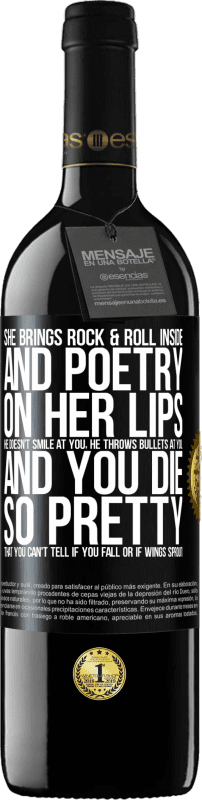 39,95 € Free Shipping | Red Wine RED Edition MBE Reserve She brings Rock & Roll inside and poetry on her lips. He doesn't smile at you, he throws bullets at you, and you die so Black Label. Customizable label Reserve 12 Months Harvest 2014 Tempranillo