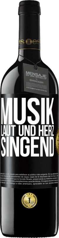 39,95 € Kostenloser Versand | Rotwein RED Ausgabe MBE Reserve Musik laut und Herz singend Schwarzes Etikett. Anpassbares Etikett Reserve 12 Monate Ernte 2015 Tempranillo