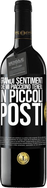 39,95 € Spedizione Gratuita | Vino rosso Edizione RED MBE Riserva Grandi sentimenti che mi piacciono tenerli in piccoli posti Etichetta Nera. Etichetta personalizzabile Riserva 12 Mesi Raccogliere 2015 Tempranillo