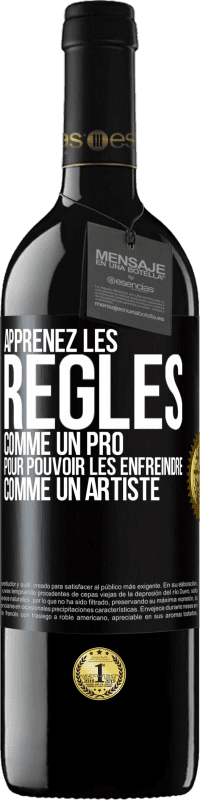 39,95 € Envoi gratuit | Vin rouge Édition RED MBE Réserve Apprenez les règles comme un pro pour pouvoir les enfreindre comme un artiste Étiquette Noire. Étiquette personnalisable Réserve 12 Mois Récolte 2015 Tempranillo