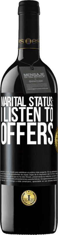 39,95 € Free Shipping | Red Wine RED Edition MBE Reserve Marital status: I listen to offers Black Label. Customizable label Reserve 12 Months Harvest 2016 Tempranillo