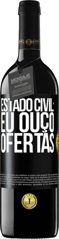 39,95 € Envio grátis | Vinho tinto Edição RED MBE Reserva Estado civil: eu ouço ofertas Etiqueta Preta. Etiqueta personalizável Reserva 12 Meses Colheita 2015 Tempranillo