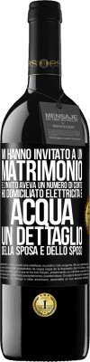 39,95 € Spedizione Gratuita | Vino rosso Edizione RED MBE Riserva Mi hanno invitato a un matrimonio e l'invito aveva un numero di conto. Ho domiciliato elettricità e acqua. Un dettaglio Etichetta Nera. Etichetta personalizzabile Riserva 12 Mesi Raccogliere 2014 Tempranillo