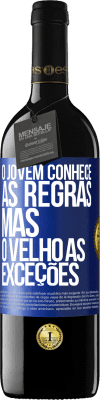 39,95 € Envio grátis | Vinho tinto Edição RED MBE Reserva O jovem conhece as regras, mas o velho as exceções Etiqueta Azul. Etiqueta personalizável Reserva 12 Meses Colheita 2016 Tempranillo
