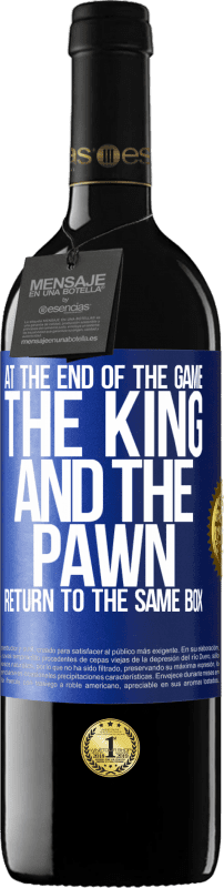 39,95 € Free Shipping | Red Wine RED Edition MBE Reserve At the end of the game, the king and the pawn return to the same box Blue Label. Customizable label Reserve 12 Months Harvest 2015 Tempranillo