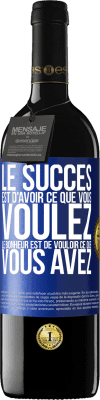 39,95 € Envoi gratuit | Vin rouge Édition RED MBE Réserve Le succès est d'avoir ce que vous voulez. Le bonheur est de vouloir ce que vous avez Étiquette Bleue. Étiquette personnalisable Réserve 12 Mois Récolte 2015 Tempranillo