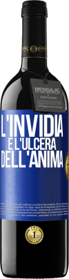 39,95 € Spedizione Gratuita | Vino rosso Edizione RED MBE Riserva L'invidia è l'ulcera dell'anima Etichetta Blu. Etichetta personalizzabile Riserva 12 Mesi Raccogliere 2015 Tempranillo