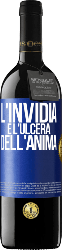 39,95 € Spedizione Gratuita | Vino rosso Edizione RED MBE Riserva L'invidia è l'ulcera dell'anima Etichetta Blu. Etichetta personalizzabile Riserva 12 Mesi Raccogliere 2015 Tempranillo