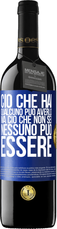 39,95 € Spedizione Gratuita | Vino rosso Edizione RED MBE Riserva Ciò che hai qualcuno può averlo, ma ciò che non sei nessuno può essere Etichetta Blu. Etichetta personalizzabile Riserva 12 Mesi Raccogliere 2016 Tempranillo