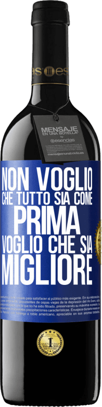 39,95 € Spedizione Gratuita | Vino rosso Edizione RED MBE Riserva Non voglio che tutto sia come prima, voglio che sia migliore Etichetta Blu. Etichetta personalizzabile Riserva 12 Mesi Raccogliere 2015 Tempranillo