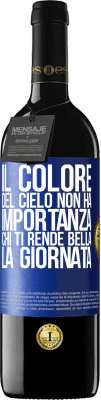 39,95 € Spedizione Gratuita | Vino rosso Edizione RED MBE Riserva Il colore del cielo non ha importanza. Chi ti rende bella la giornata Etichetta Blu. Etichetta personalizzabile Riserva 12 Mesi Raccogliere 2016 Tempranillo