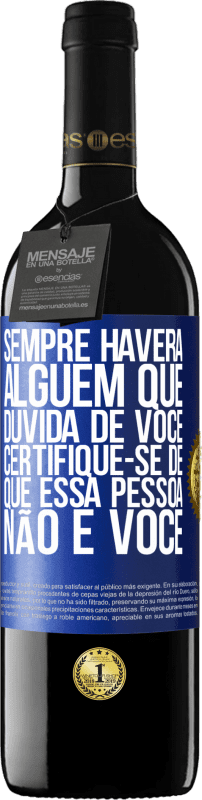 39,95 € Envio grátis | Vinho tinto Edição RED MBE Reserva Sempre haverá alguém que duvida de você. Certifique-se de que essa pessoa não é você Etiqueta Azul. Etiqueta personalizável Reserva 12 Meses Colheita 2016 Tempranillo