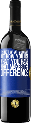 39,95 € Free Shipping | Red Wine RED Edition MBE Reserve It is not what you have, but how you use what you have, what makes the difference Blue Label. Customizable label Reserve 12 Months Harvest 2016 Tempranillo