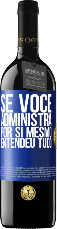 39,95 € Envio grátis | Vinho tinto Edição RED MBE Reserva Se você administra por si mesmo, entendeu tudo Etiqueta Azul. Etiqueta personalizável Reserva 12 Meses Colheita 2015 Tempranillo