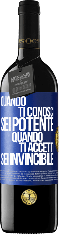 39,95 € Spedizione Gratuita | Vino rosso Edizione RED MBE Riserva Quando ti conosci, sei potente. Quando ti accetti, sei invincibile Etichetta Blu. Etichetta personalizzabile Riserva 12 Mesi Raccogliere 2015 Tempranillo