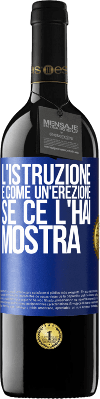 39,95 € Spedizione Gratuita | Vino rosso Edizione RED MBE Riserva L'istruzione è come un'erezione. Se ce l'hai, mostra Etichetta Blu. Etichetta personalizzabile Riserva 12 Mesi Raccogliere 2016 Tempranillo