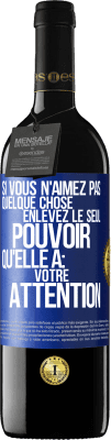 39,95 € Envoi gratuit | Vin rouge Édition RED MBE Réserve Si vous n'aimez pas quelque chose enlevez le seul pouvoir qu'elle a: votre attention Étiquette Bleue. Étiquette personnalisable Réserve 12 Mois Récolte 2016 Tempranillo