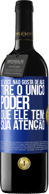 39,95 € Envio grátis | Vinho tinto Edição RED MBE Reserva Se você não gosta de algo, tire o único poder que ele tem: sua atenção Etiqueta Azul. Etiqueta personalizável Reserva 12 Meses Colheita 2014 Tempranillo