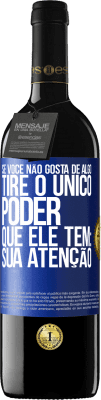 39,95 € Envio grátis | Vinho tinto Edição RED MBE Reserva Se você não gosta de algo, tire o único poder que ele tem: sua atenção Etiqueta Azul. Etiqueta personalizável Reserva 12 Meses Colheita 2016 Tempranillo