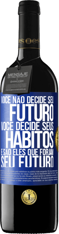 39,95 € Envio grátis | Vinho tinto Edição RED MBE Reserva Você não decide seu futuro. Você decide seus hábitos, e são eles que forjam seu futuro Etiqueta Azul. Etiqueta personalizável Reserva 12 Meses Colheita 2015 Tempranillo