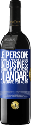 39,95 € Spedizione Gratuita | Vino rosso Edizione RED MBE Riserva Le persone non hanno la pazienza di costruire un business in 3 anni. Ma ha la pazienza di andare a lavorare per 40 anni Etichetta Blu. Etichetta personalizzabile Riserva 12 Mesi Raccogliere 2016 Tempranillo