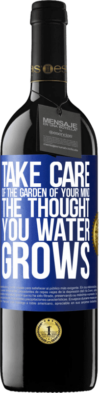 39,95 € 送料無料 | 赤ワイン REDエディション MBE 予約する あなたの心の庭の世話をします。あなたの水が育つという考え 青いタグ. カスタマイズ可能なラベル 予約する 12 月 収穫 2014 Tempranillo