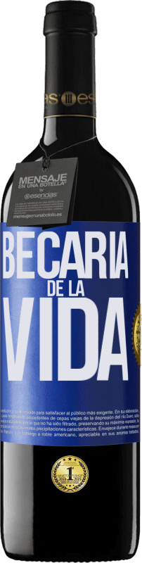 39,95 € Envío gratis | Vino Tinto Edición RED MBE Reserva Becaria de la vida Etiqueta Azul. Etiqueta personalizable Reserva 12 Meses Cosecha 2015 Tempranillo