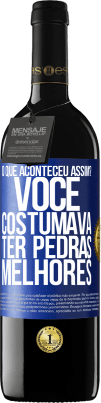 39,95 € Envio grátis | Vinho tinto Edição RED MBE Reserva o que aconteceu assim? Você costumava ter pedras melhores Etiqueta Azul. Etiqueta personalizável Reserva 12 Meses Colheita 2015 Tempranillo